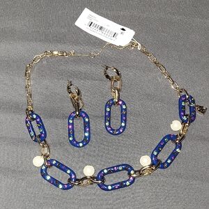 Blue and Gold Women's Jewelry Set